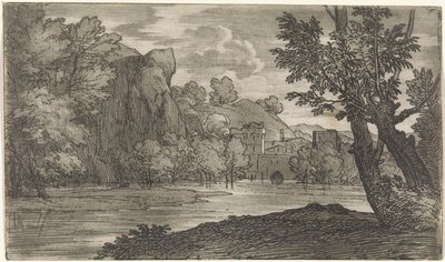 Landskap med flod av Abraham Genoels