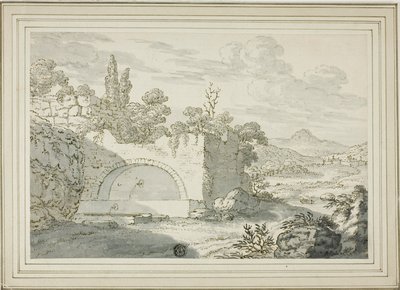 Landskap med fontän av Abraham Genoels II