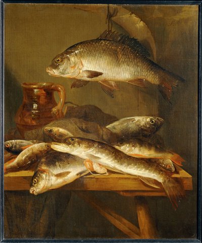 Stilleben med karp ... av Abraham Hendricksz van Beyeren