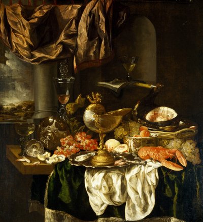 Stilleben med landskap, 1650-talet av Abraham Hendricksz van Beyeren