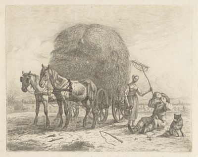 Drickande bonde med en skördare av Abraham Hendrik Winter
