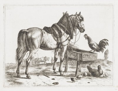 Häst vid en spjälsäng av Abraham Hendrik Winter