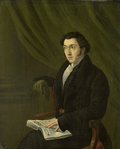 Porträtt av Johannes Petrus Schouberg, frimärksgravör vid det kejserliga myntverket i Utrecht av Abraham Hendrik Winter