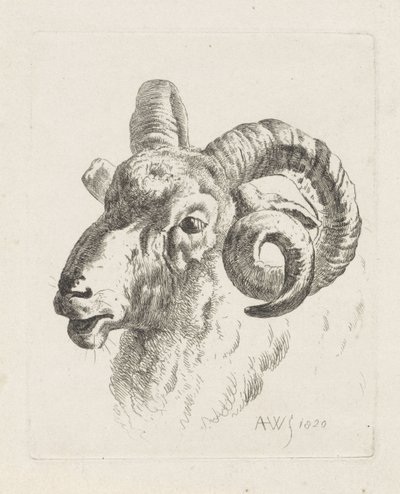 Rams huvud till vänster av Abraham Hendrik Winter