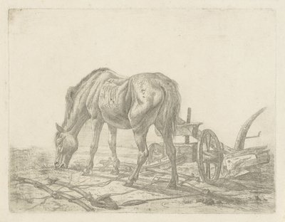 Oselad häst med en plog av Abraham Hendrik Winter