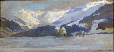 Snöigt landskap nära Diablerets av Abraham Hermanjat