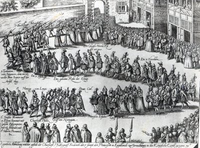 Solo mo le faaipoipoga a Frederick V, Elector Palatine ma Princess Elizabeth, c.1613 swed av Abraham Hogenberg