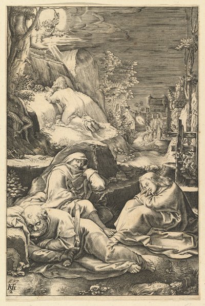 Agony in the Garden, från The Passion of Christ, ca. 1598-1653. av Abraham Hogenberg