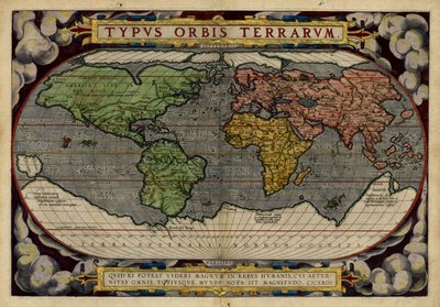 Typus Orbis Terrarum (Weltkarte) von Abraham & Hogenberg Frans & Kremer Gerard (16th century) Ortelius