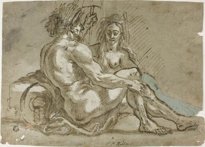 Flodguden och en nymf av Abraham Janssens