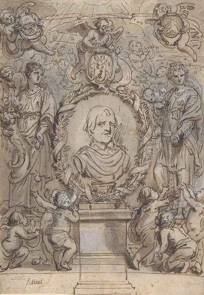 Design för en titelsida, 1600-talet. av Abraham Jansz van Diepenbeeck