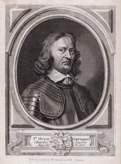 Sir Hugh Cartwright, engelsk royalistsoldat från inbördeskriget (gravyr) av Abraham Jansz. van Diepenbeeck