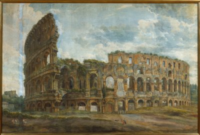 Utvändig vy över Colosseum i Rom av Abraham Louis Rodolphe Ducros