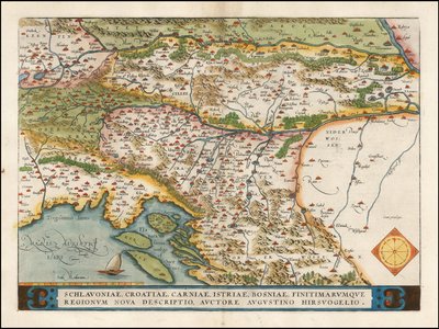 1574 års karta över västra Balkan av Abraham Ortelius av Abraham Ortelius