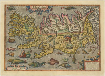 1591 års karta över Island av Abraham Ortelius av Abraham Ortelius
