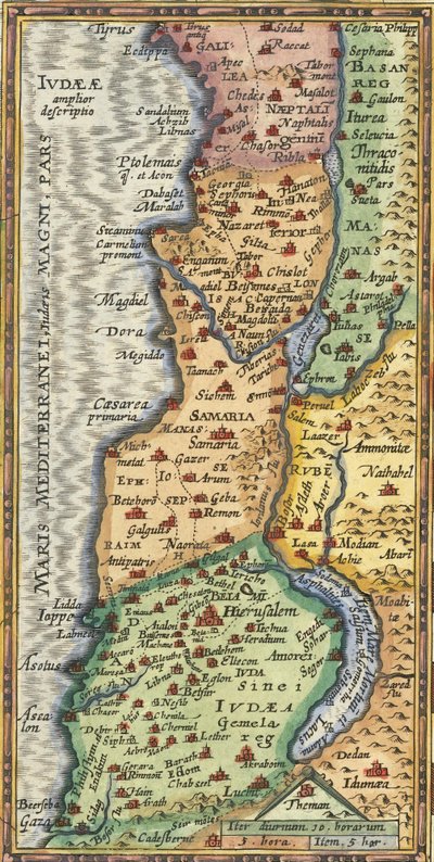 1624 års detaljkarta över det heliga landet av Abraham Ortelius av Abraham Ortelius