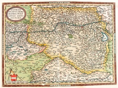 Österrike Ducatus Chorographia Wolfgango Lazio Auctore Karta över Österrike Ducatus Chorographia Wolfgango Lazio Auctore Österrike Ducatus Chorographia Wolfgango Lazio Auctore av Abraham Ortelius