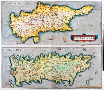 Cypern, Kreta, Cypern, Grekland av Abraham Ortelius