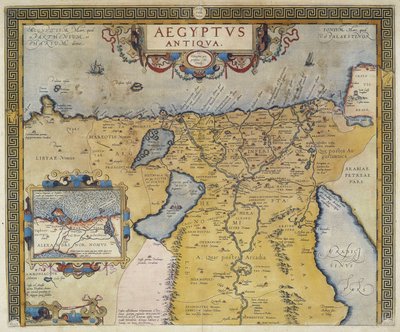 Karta över det antika Egypten - av Abraham Ortelius, Antwerpen av Abraham Ortelius