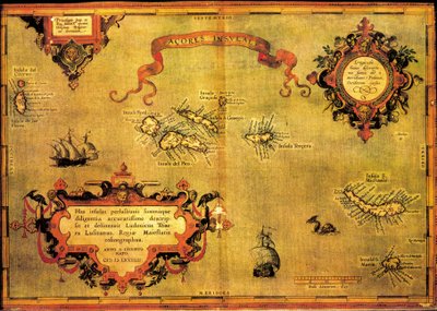 Karta över Azorerna av Abraham Ortelius av Abraham Ortelius