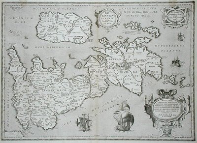 Karta över Storbritannien och Irland av Abraham Ortelius