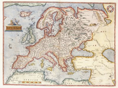 Karta över Europa, 1587 av Abraham Ortelius