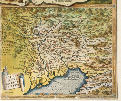 Karta över regionen Friuli Venezia Giulia, från Theatrum Orbis Terrarum av Abraham Ortelius av Abraham Ortelius