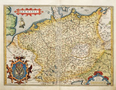 Karta över Tyskland, från Världsteatern av Abraham Ortelius av Abraham Ortelius