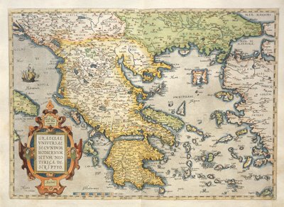 Karta över Grekland, från Theatrum Orbis Terrarum av Abraham Ortelius av Abraham Ortelius