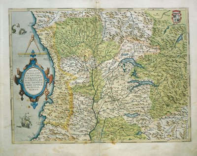 Karta över hertigdömet Milano, Italien, från Theatrum Orbis Terrarum av Abraham Ortelius av Abraham Ortelius