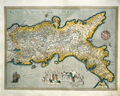 Karta över kungariket Neapel, Italien, från Theatrum Orbis Terrarum av Abraham Ortelius av Abraham Ortelius