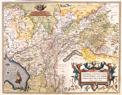 Nederländerna (provins: Noord-Holland, Flevoland, Overijssel, Gelderland, Limburg), Tyskland (delstat: Niedersachsen, Nordrhein-Westfalen) av Abraham Ortelius