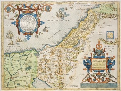 Palestina, av Abraham Ortelius, från Theatrum Orbis Terrarum, Antwerpen, tallrik av Abraham Ortelius