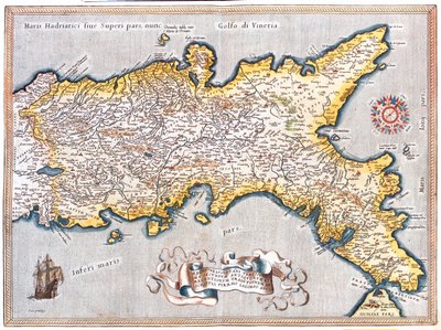 Södra Lazio, södra Marche, Abruzzo, Molise, Campasnia, Apulien, Basilicata Kalabrien, Italien av Abraham Ortelius