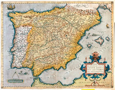 Spanien, Portugal av Abraham Ortelius