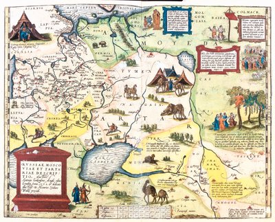 Västra Ryssland, sydöstra Turkiet, Armenien, Azerbajdzjan, norra Iran, Turkmenistan, Uzbekistan, västra Kazakstan av Abraham Ortelius