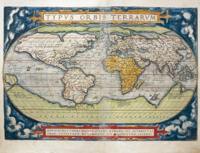 Världskarta från Theatrum Orbis Terrarum av Abraham Ortelius av Abraham Ortelius