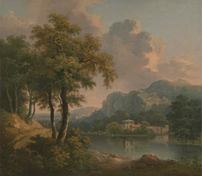 Skogbevuxen kuperad landskap av Abraham Pether
