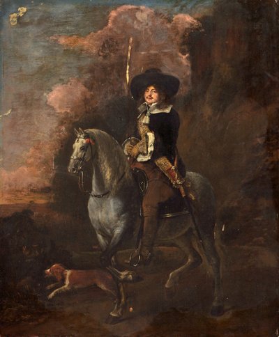 Kavaljer på en grå häst, ca 1660 av Abraham Pietersz. van Kalraet