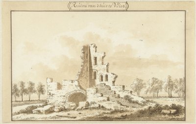 Ruinerna av huset i Vliet, i Lopikkerwaard av Abraham Rademaker