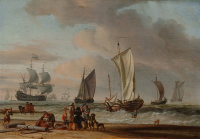 Utsikt över stranden av Abraham Storck