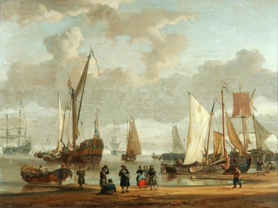 Kustscen (olja på panel) av Abraham Storck