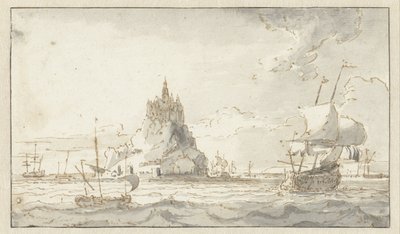 Utsikt över Mont-Saint-Michel av Abraham Storck