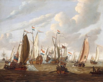 Peter den store leds av Dutch East Indies Compa av Abraham Storck