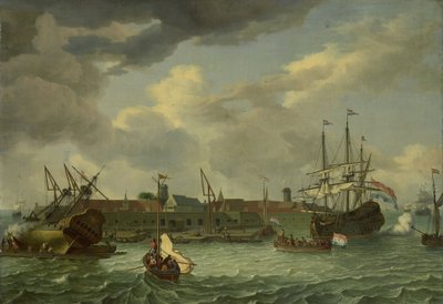 Ön Onrust nära Batavia av Abraham Storck