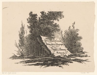 Sten i landskapet Etude de Chevaux (serietitel på objekt) av Abraham Vinkeles
