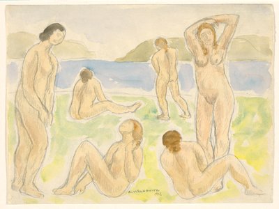 Badande (eller figurer) av Abraham Walkowitz