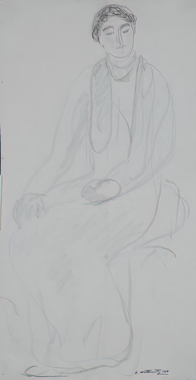 Sittande kvinna, 1907. av Abraham Walkowitz