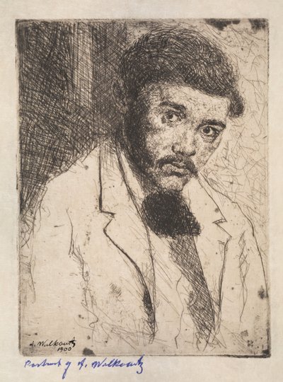 Självporträtt, 1900. av Abraham Walkowitz