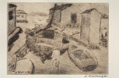 Gatubild, byggnad eller porträtt, 1900. av Abraham Walkowitz